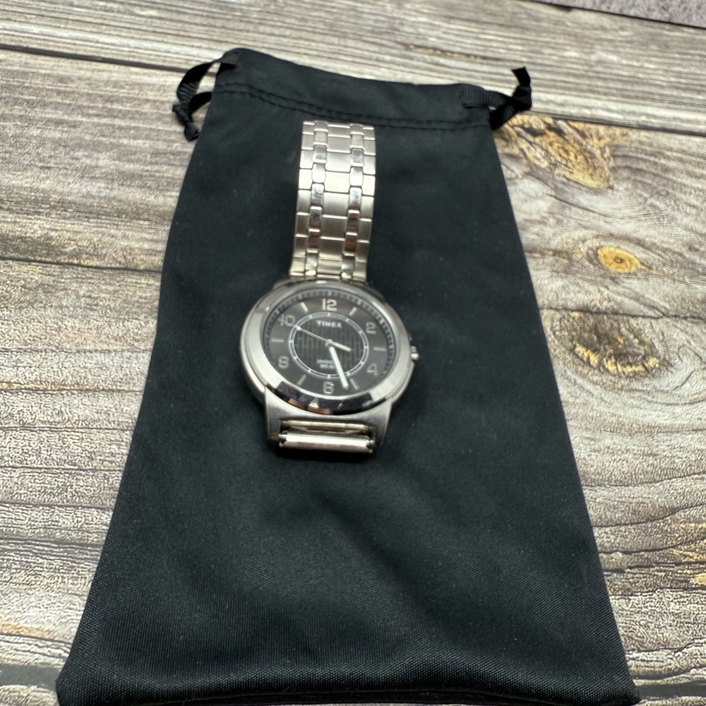 TIMEX INDIGLO CLASSIC ROMAN TW2P61800 BLACK/SILVER MEN'S WATCH